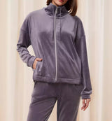 COZY COMFORT VELOUR ZIP JACKET + TROUSERS SLATE