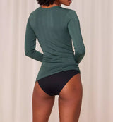 BEAUTY LAYERS TOP LSL SMOKY GREEN