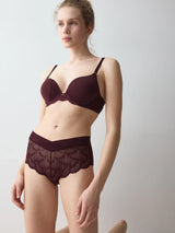 LOVE IN LACE SHORTY - CLARET