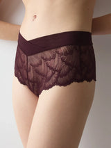 LOVE IN LACE SHORTY - CLARET