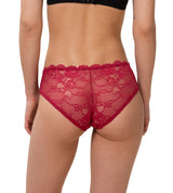 TEMPTING LACE HIPSTER MANNISH RED