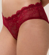 TEMPTING LACE HIPSTER MANNISH RED