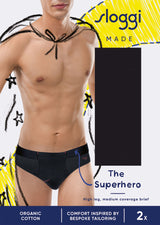 Sloggi THE SUPERHERO MIDI 2PACK BLACK