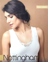 VL18W NOTTINGHAM CANOTTA LANA E COTONE SPALLA LARGA CON PIZZO