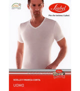LIABEL 05321 53 MAGLIA LANA E COTONE MEZZA MANICA CON SCOLLO A V