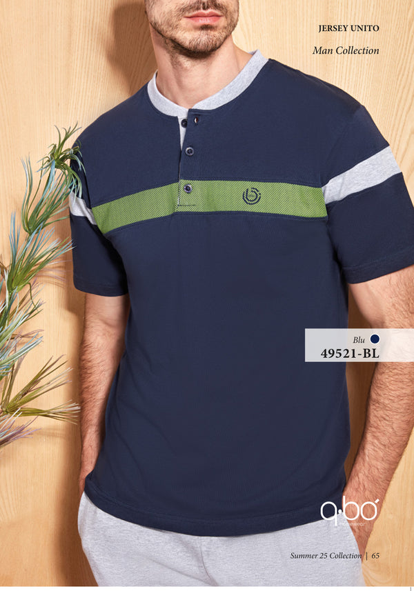 Q-Bò 49521 PIGIAMA MEZZA MANICA  SERAFINO BLU