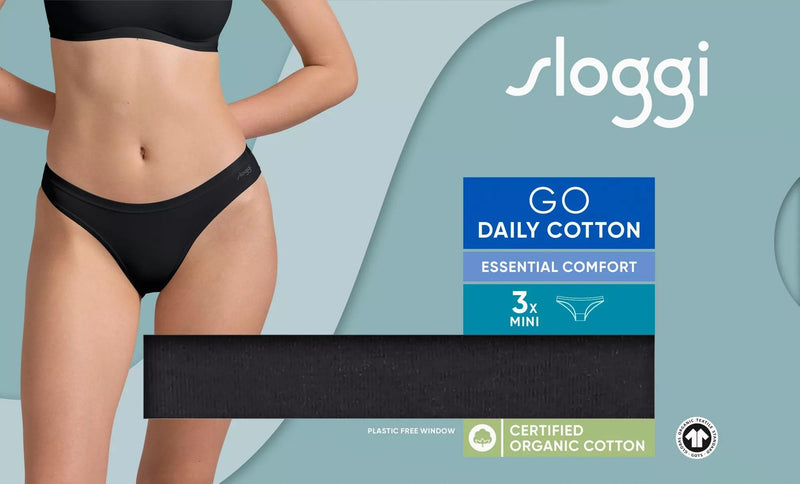 SLOGGI GO DAILY COTTON MINI 3P BLACK
