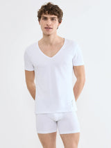 SLG- BASE V NECK SHIRT - WHITE