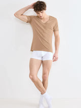 SLG- BASE V NECK SHIRT - BROWN