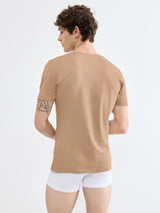 SLG- BASE V NECK SHIRT - BROWN