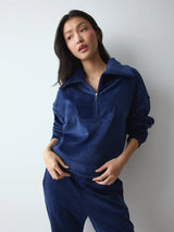 VELOUR RIB TROUSERS + VELOUR RIB SWEATER  - BLU 00XF