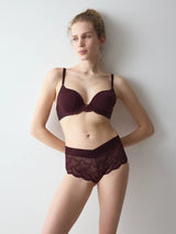 LOVE IN LACE SHORTY - CLARET