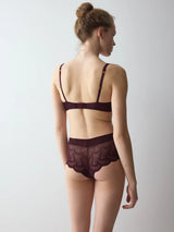 LOVE IN LACE SHORTY - CLARET