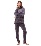 COZY COMFORT VELOUR ZIP JACKET + TROUSERS SLATE