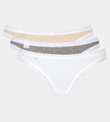 sloggi 24/7 Weekend Tanga C3P WHITE - LIGHT COMBINATION