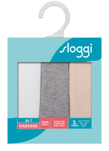 sloggi 24/7 Weekend Tanga C3P WHITE - LIGHT COMBINATION