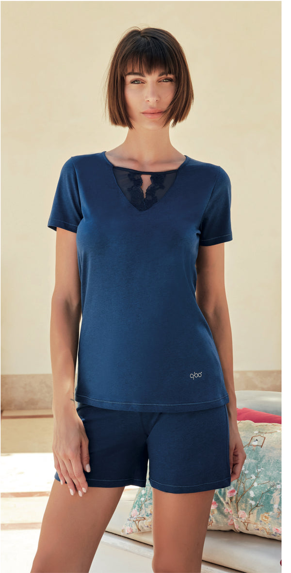 q-bò PIGIAMA MEZZA MANICA PANTALONE CORTO 9596-BL