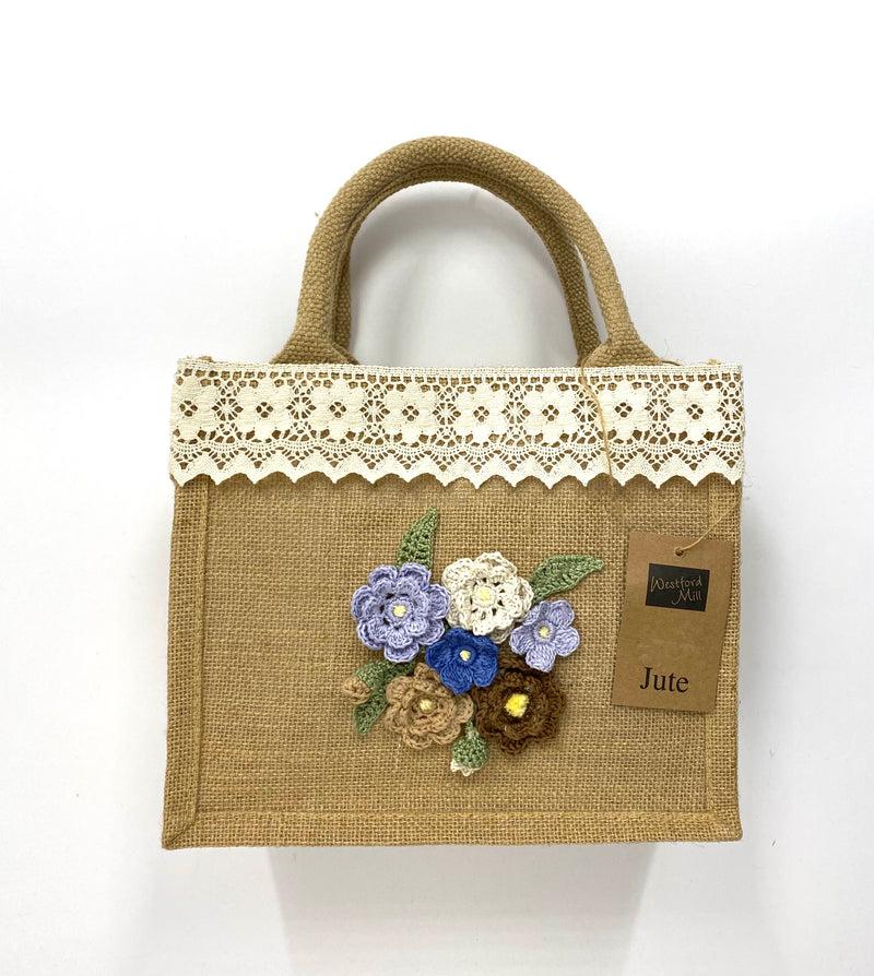 BORSA CON FIORI UNCINETTO