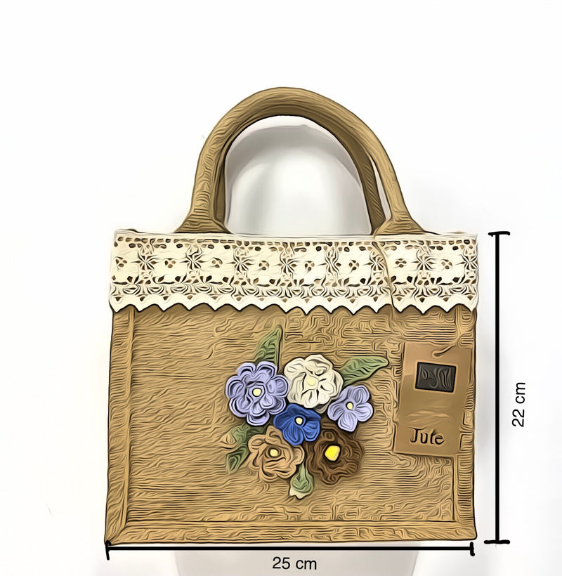 BORSA CON FIORI UNCINETTO
